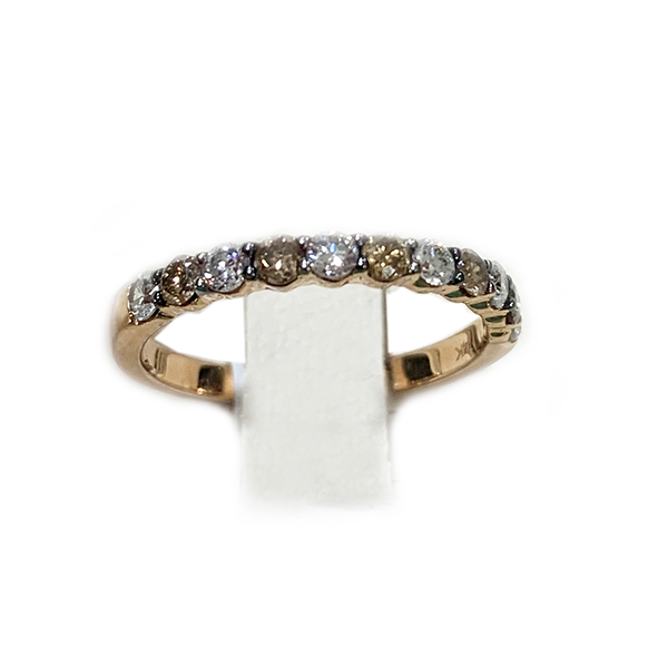 14k Rose Gold Brown Diamond Band