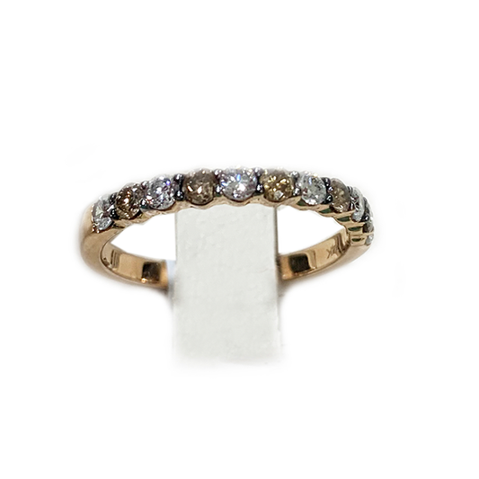 14k Rose Gold Brown Diamond Band