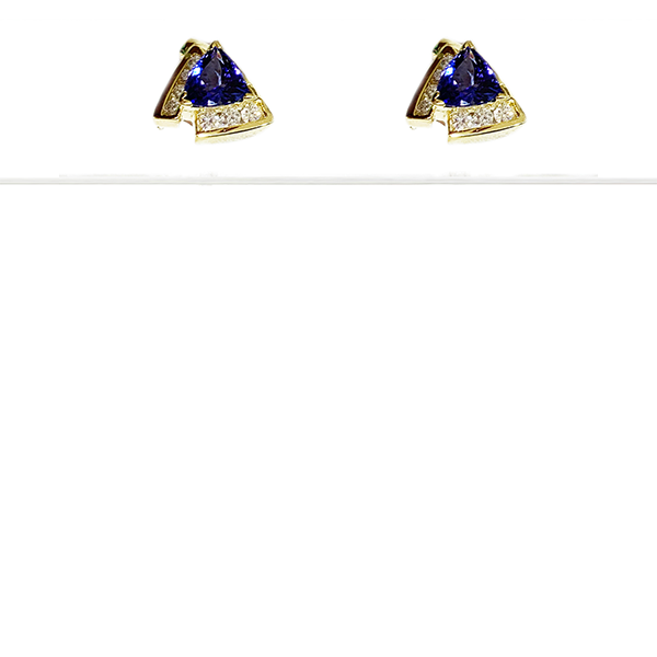 18k Yellow Gold Tanzanite Earring