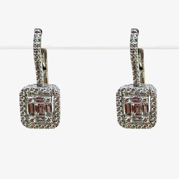 18k White Gold Diamond Earrings