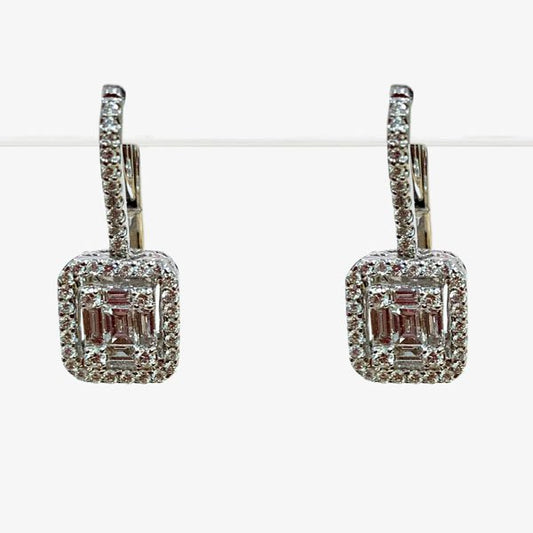18k White Gold Diamond Earrings