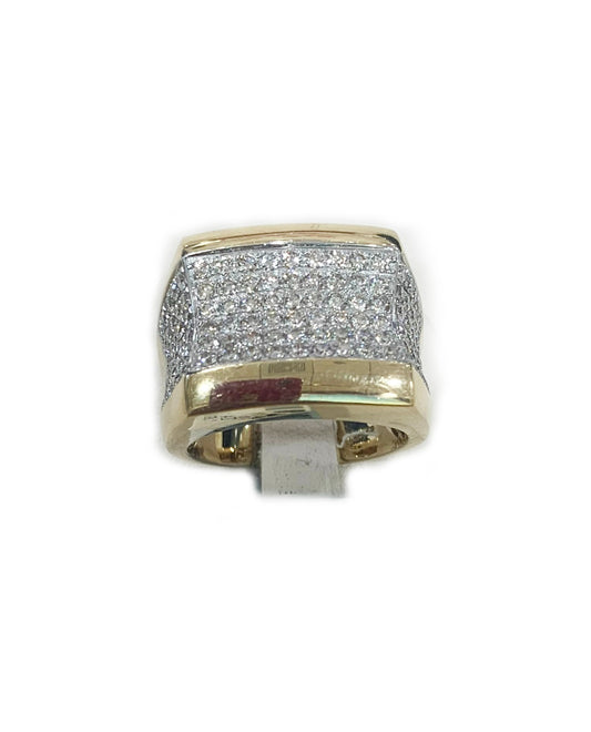 14k 2 Tone Mens Diamond Ring