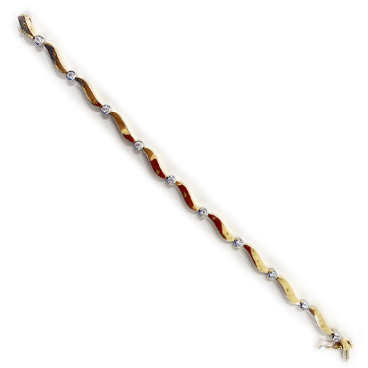 14k Two Tone Diamond Bracelet