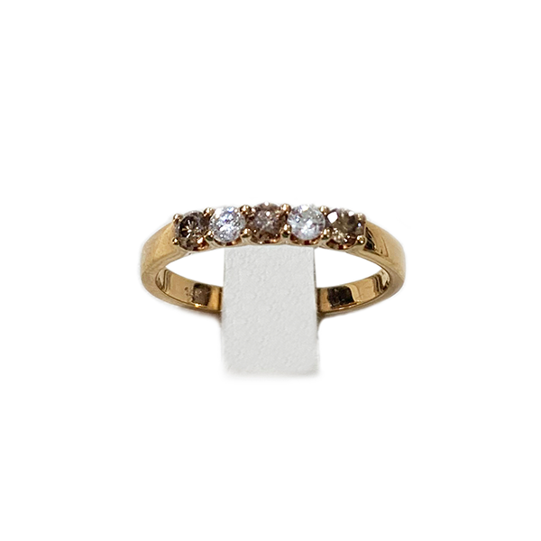 14k Rose Gold Brown Diamond Band