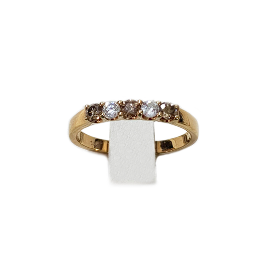 14k Rose Gold Brown Diamond Band