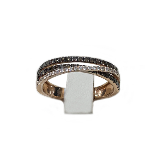 14k Rose Gold Brown Diamond Band