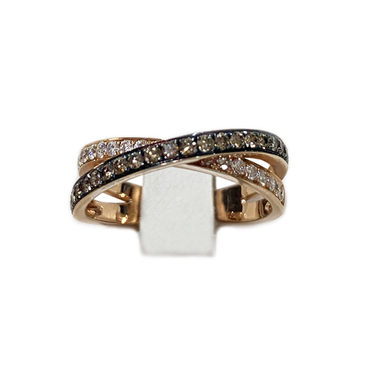 14k Rose Gold Brown Diamond Ring