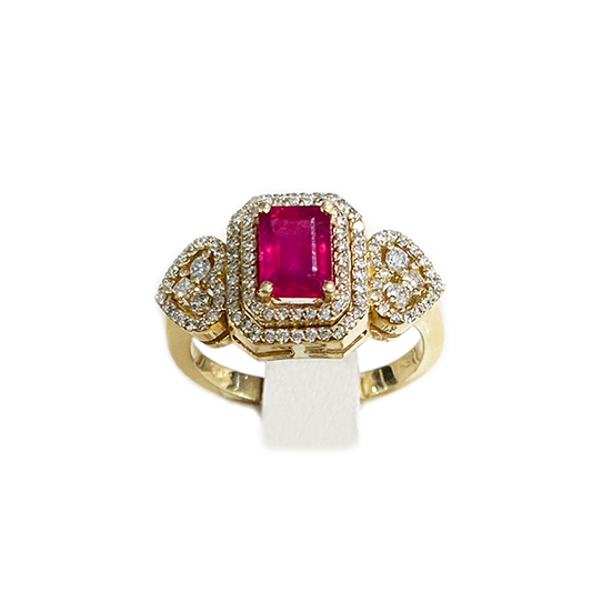 14k Yellow Gold Ruby Ring