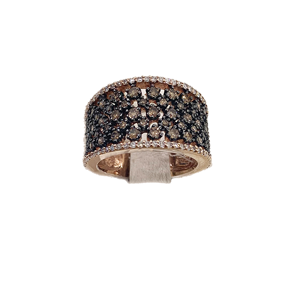 14k Rose Gold Brown Diamond Ring