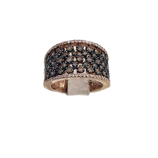 14k Rose Gold Brown Diamond Ring