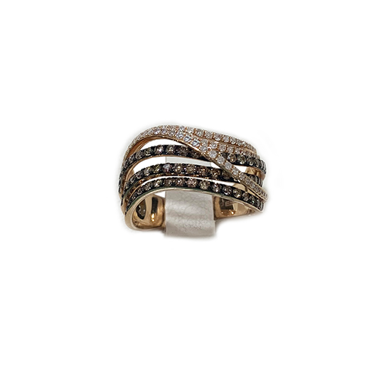 14k Rose Gold Brown Diamond Ring