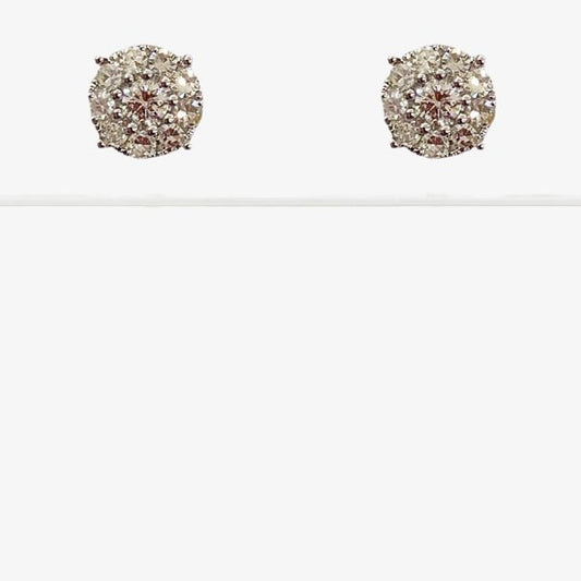 14k White Gold Diamond Earrings