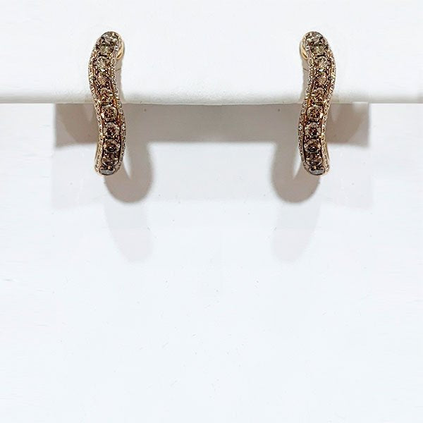 14k Rose Gold Brown Diamond Earring