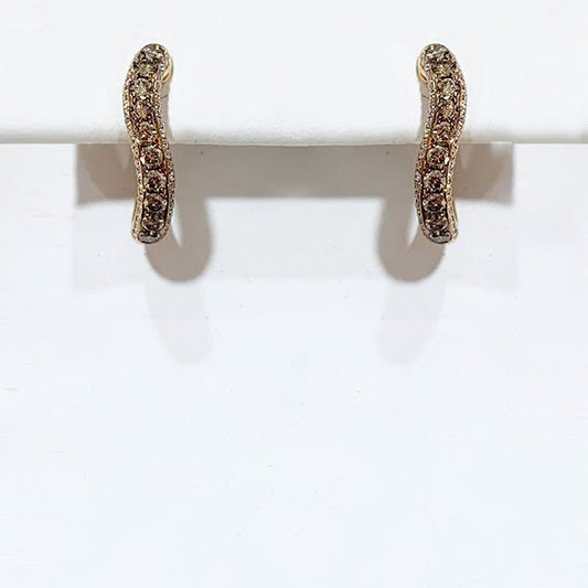 14k Rose Gold Brown Diamond Earring