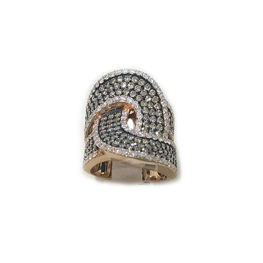 14k Rose Gold Brown Diamond Ring
