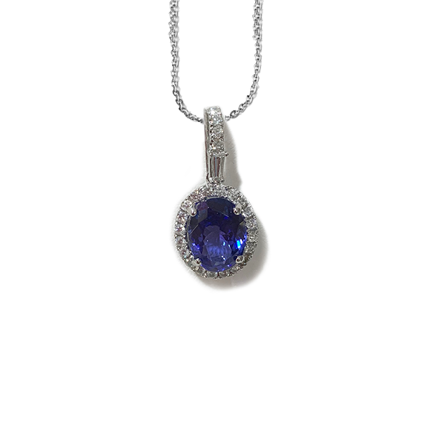 18k White Gold Tanzanite Pendant