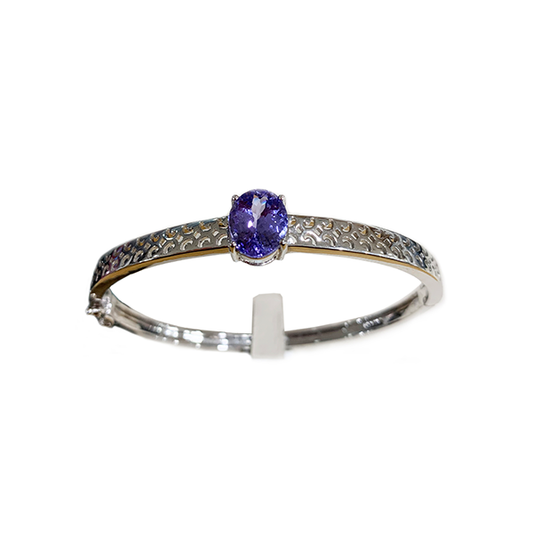 Sterling Silver Tanzanite Bangle