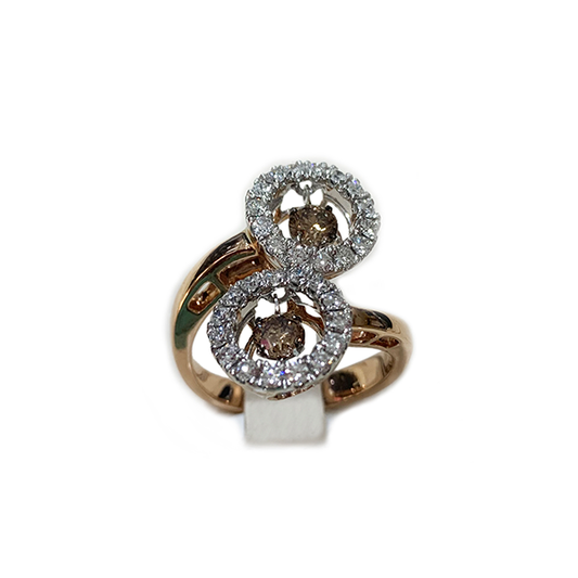 14k Rose Gold Brown Diamond Ring