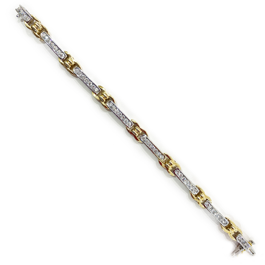 14k Two Tone Diamond Bracelet