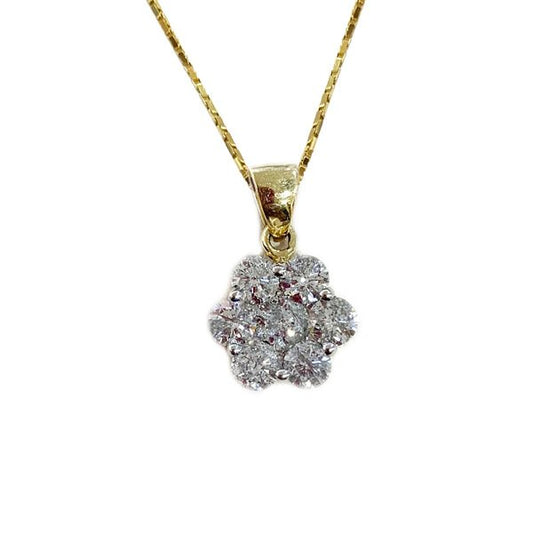 14k Yellow Gold Diamond Pendant