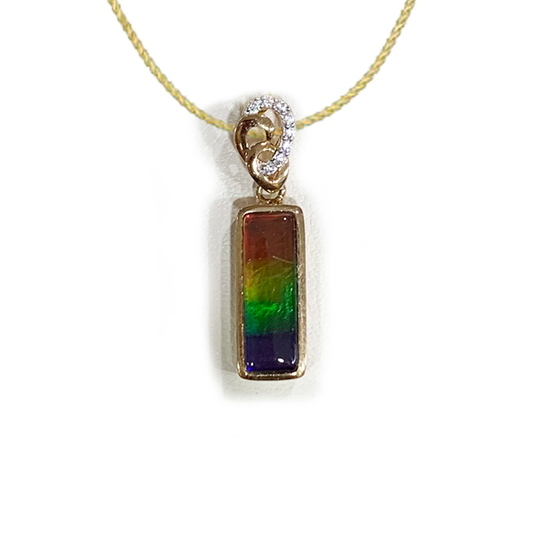 Gold Plated Ammolite Pendant