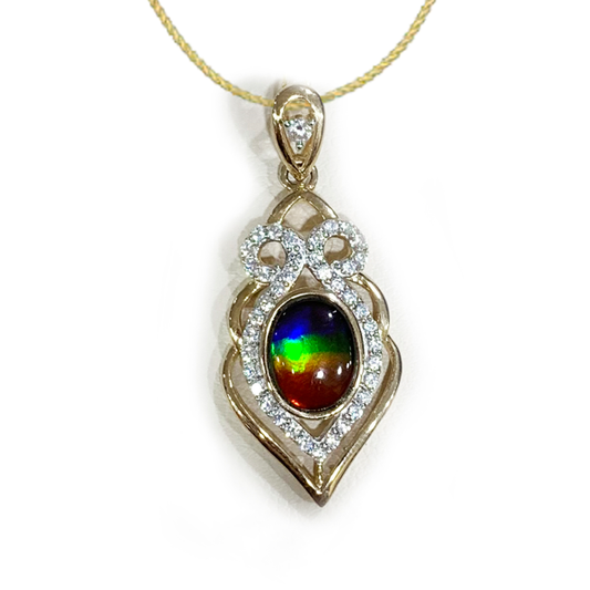 Gold Plated Ammolite Pendant