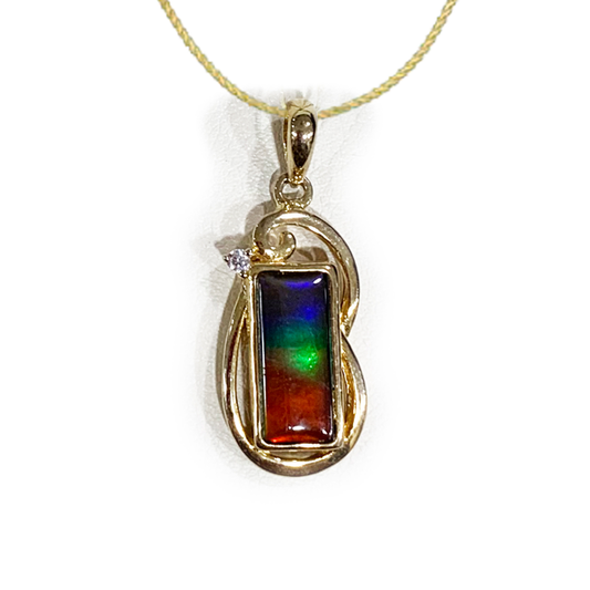 Gold Plated Ammolite Pendant