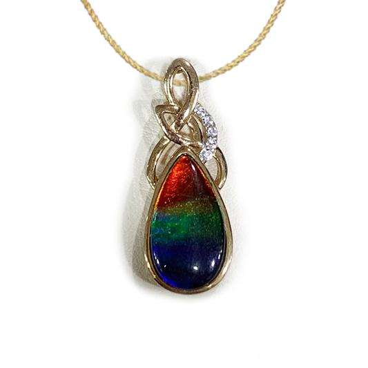 Gold Plated Ammolite Pendant