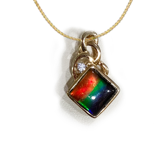 Gold Plated Ammolite Pendant