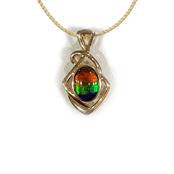 Gold Plated Ammolite Pendant