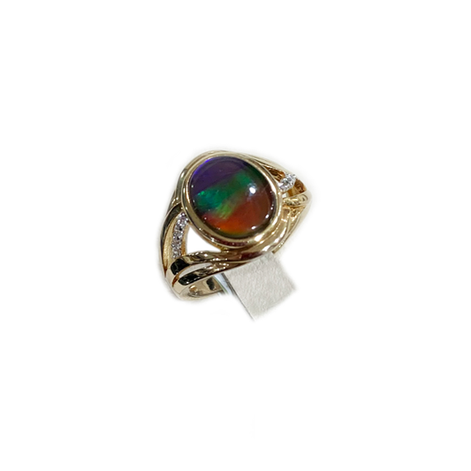 Sterling Silver Ammolite Ring