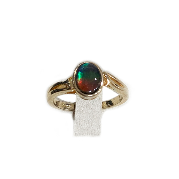 Sterling Silver Ammolite Ring
