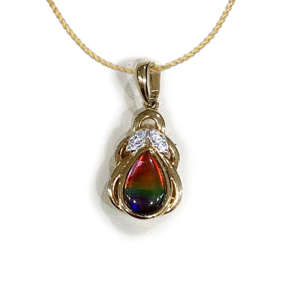 Gold Plated Ammolite Pendant