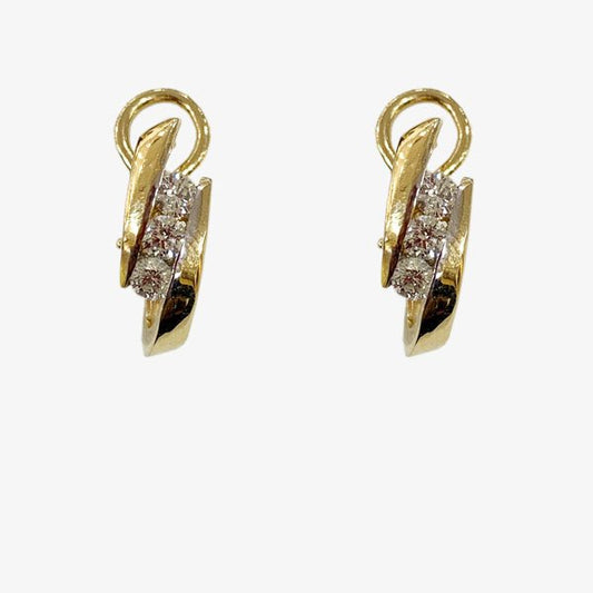14k Yellow Gold Diamond Earrings