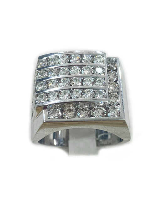 14k White Gold Mens Diamond Ring