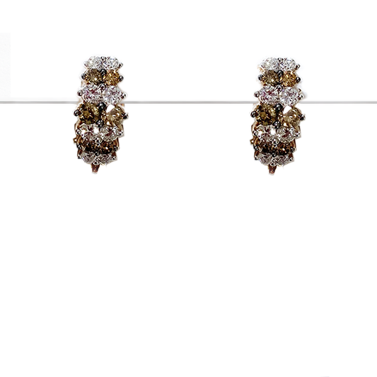 14k Rose Gold Brown Diamond Earring