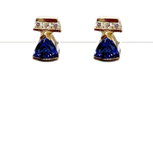 14k Yellow Gold Tanzanite Earring