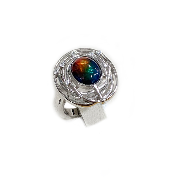 Sterling Silver Ammolite Ring