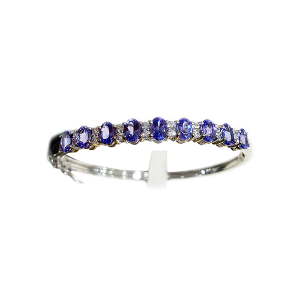 Sterling Silver Tanzanite Bangle