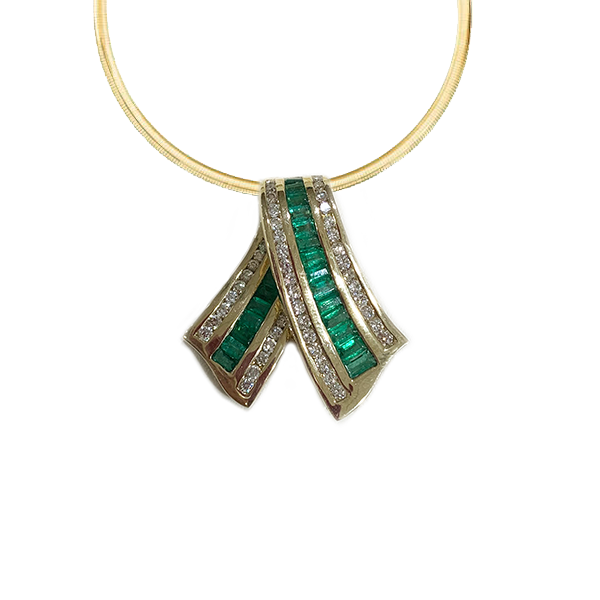 14k Yellow Gold Emerald Pendant