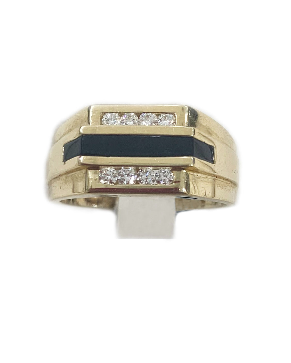 14k Yellow Gold Mens Onyx Ring