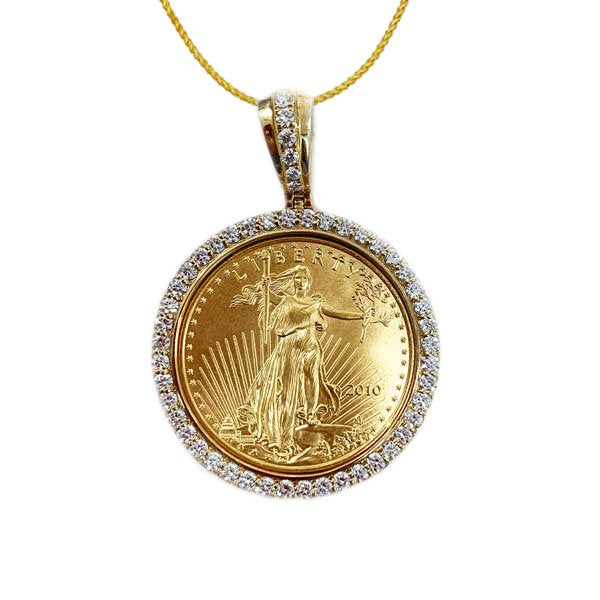 14k Yellow Gold Diamond Pendant