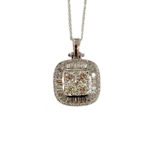 14k White Gold Diamond Pendant