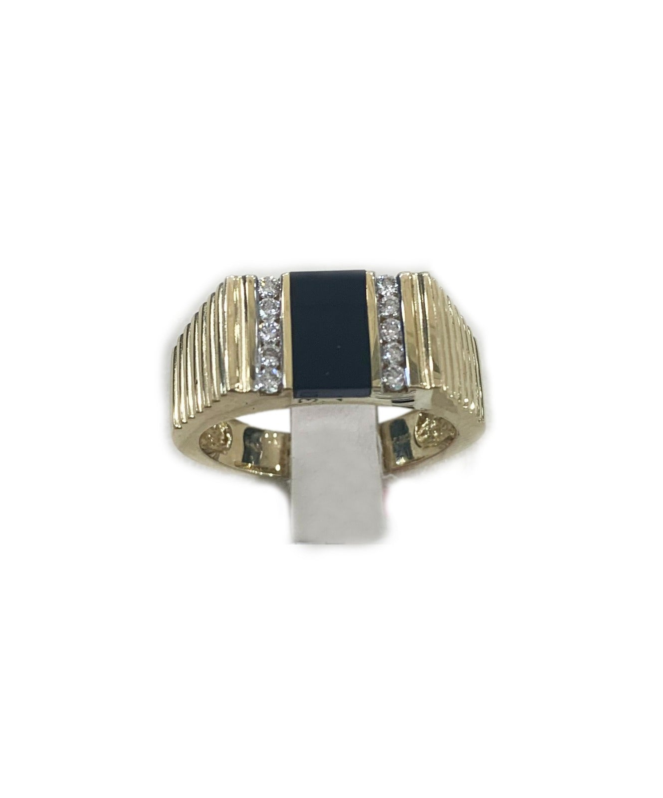 14k Yellow Gold Mens Onyx Ring