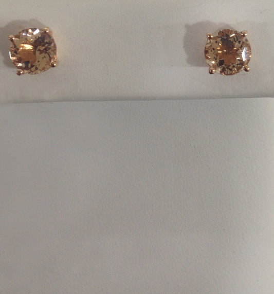 14k Rose Gold Morganite Earrings