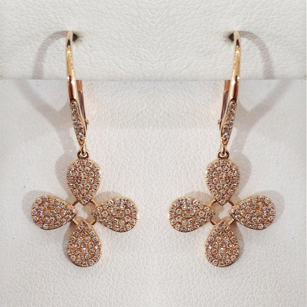 14k Rose Gold Diamond Earrings