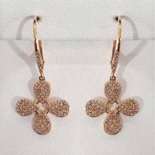 14k Rose Gold Diamond Earrings