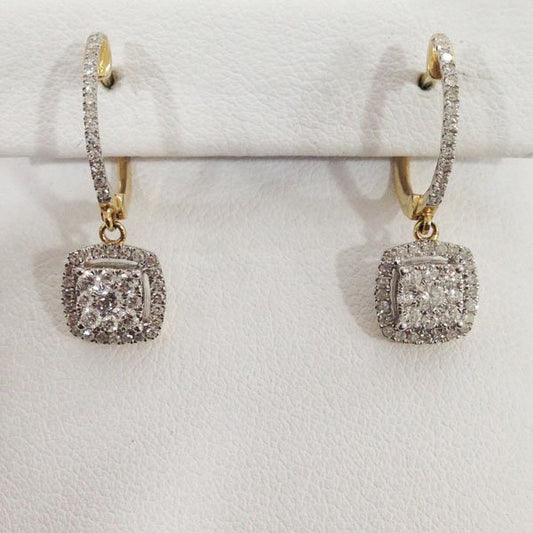 14k Yellow Gold Diamond Earrings