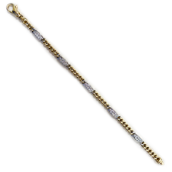14k Two Tone Diamond Bracelet