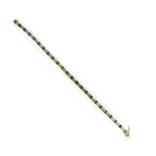 14k Yellow Gold Emerald Bracelet